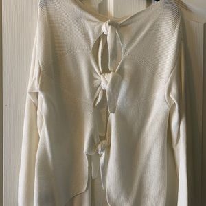 Moon&Madison Sweater, cream, ties down back, large, Show off your back!!